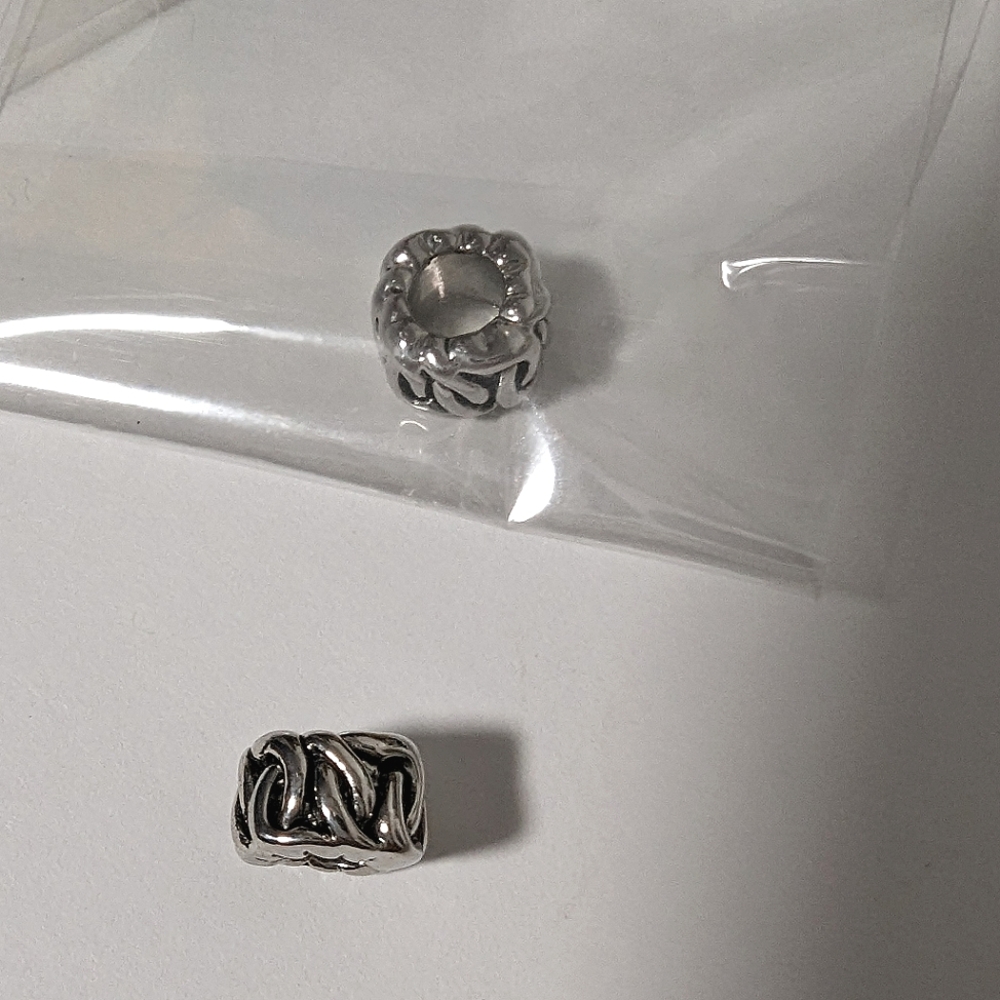 2 Pugster charms. NWT Silvertone Chain design